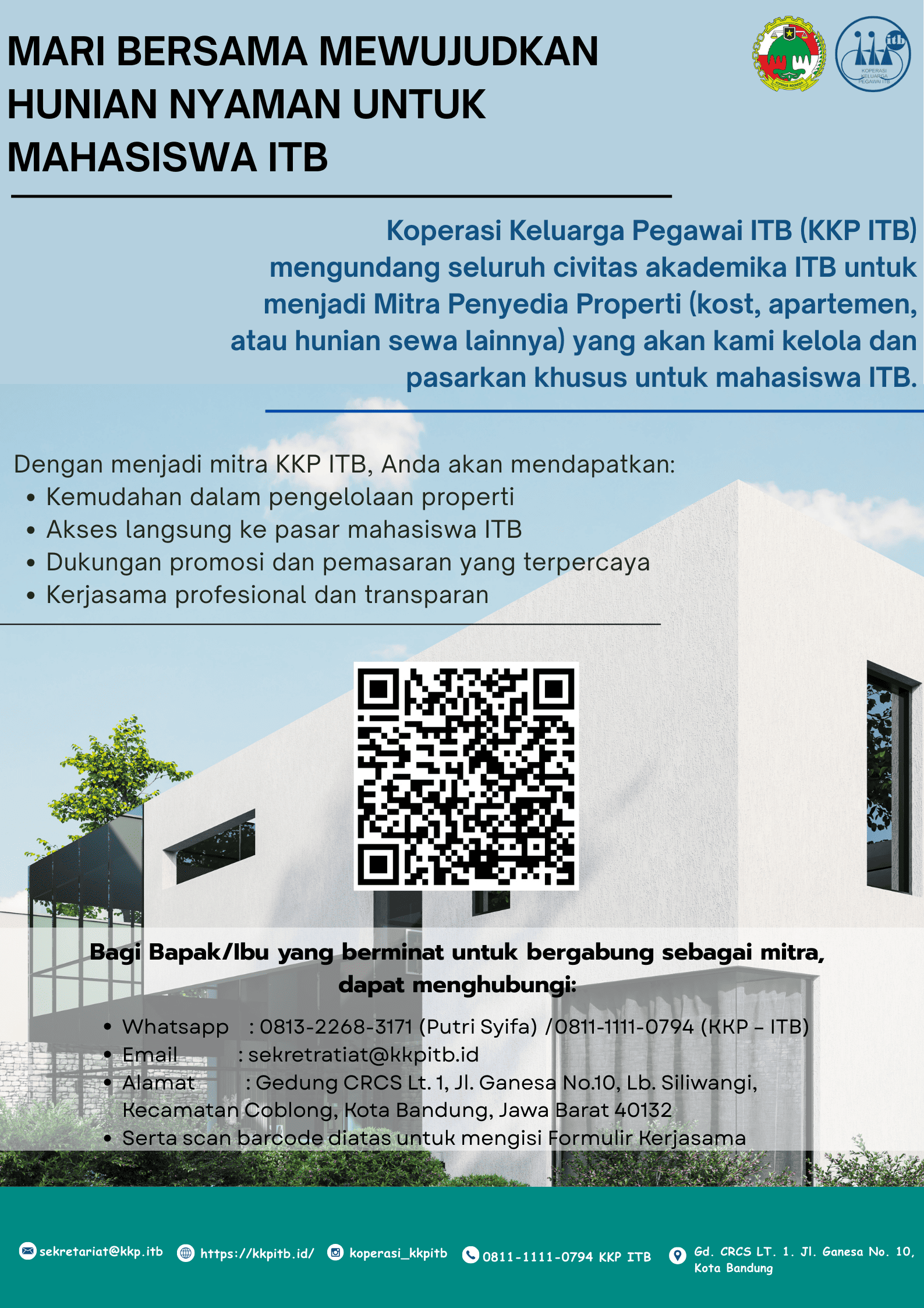 Mari Bersama Mewujudkan Hunian Nyaman untuk Mahasiswa ITB